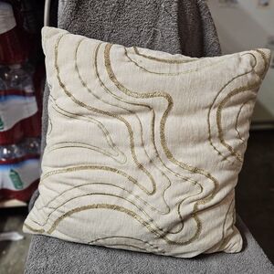 Cream Pillow with Gold Embroidery & MORE